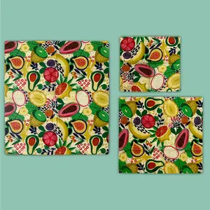 Wrapsly Reusable beeswax kitchen wraps - Fruity 3 pack - S,M,L