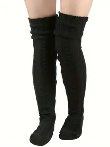 Thick Knitted Warm Elastic Loose Leg Warmer Socks, over Knee High Stockings for Fall Winter, Hand Wash Only, Christmas Gift Idea, Fashionable Design