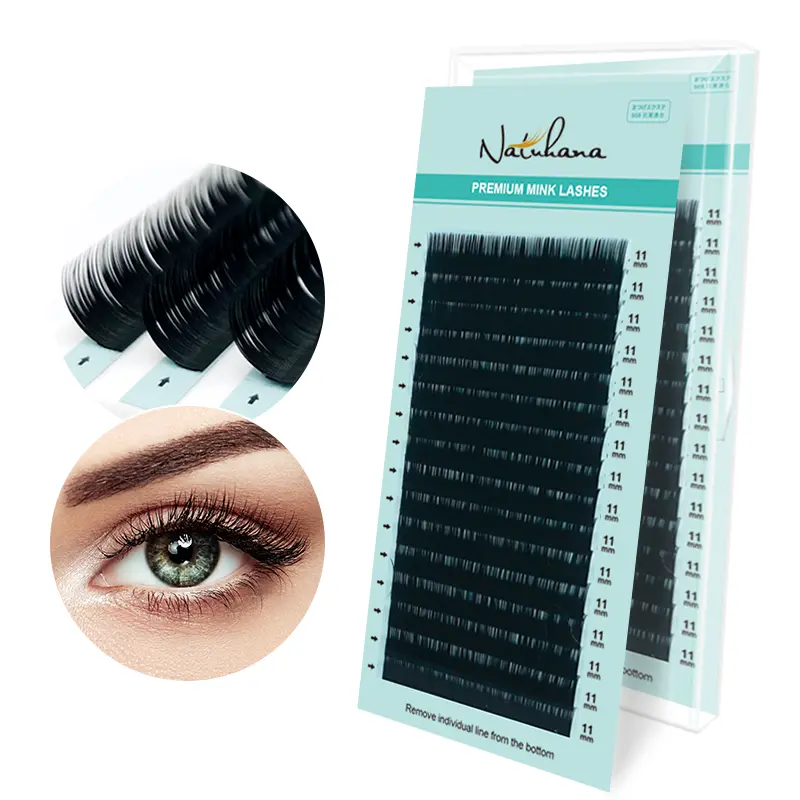 NATUHANA Korea PBT 16 Rows CC DD Curl Eyelash Extension False Individual Lashes Hand Made Faux Mink Eyelashes for Extensions 2026 New