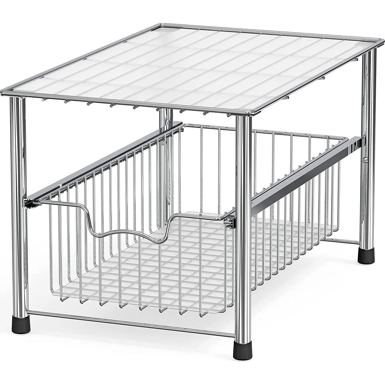 Stackable 2 Tier Sliding Basket Organizer Drawers