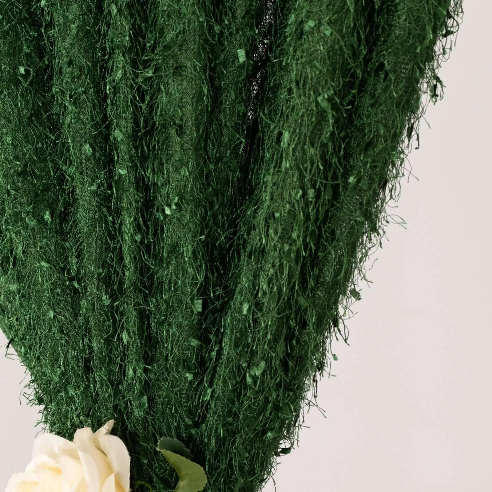 8ft x 8ft Green Shaggy Fringe Polyester Drape Curtain - Minky Fabric Hangable Backdrop Panel, Machine Washable Event & Ceremony Divider, Party Backdrop Decoration for Anniversaries, Events