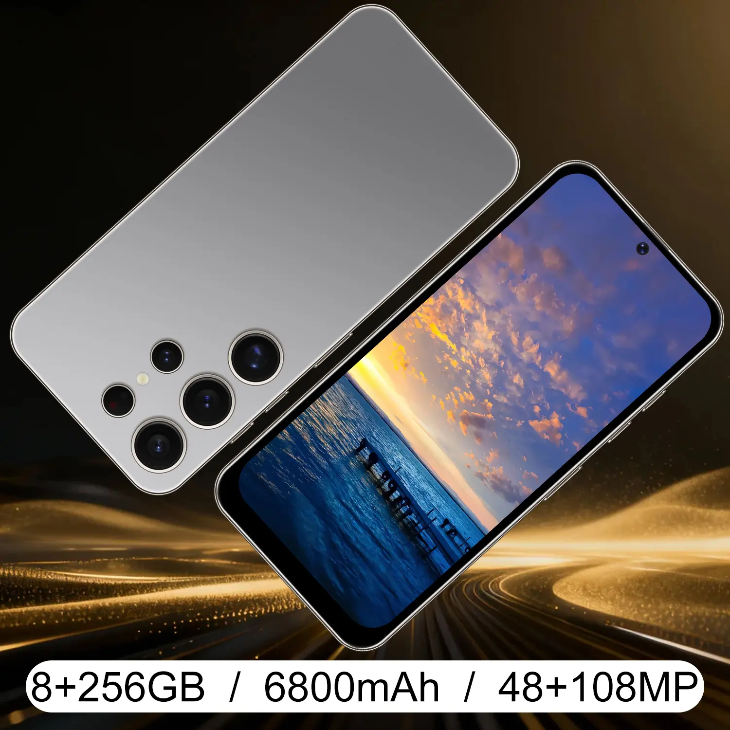 2026 New Unlocked Android Smartphone Grandly Launched! 8+256GB Ultra Large Storage, 6.8-Inch HD Screen. Dual SIM Card Design, Type-C Fast Charging, GPS Precise Positioning, Paired with Data Cable