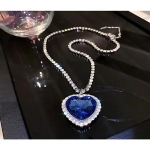 Heart of Ocean Necklace - Sapphire Blue Crystal Pendant