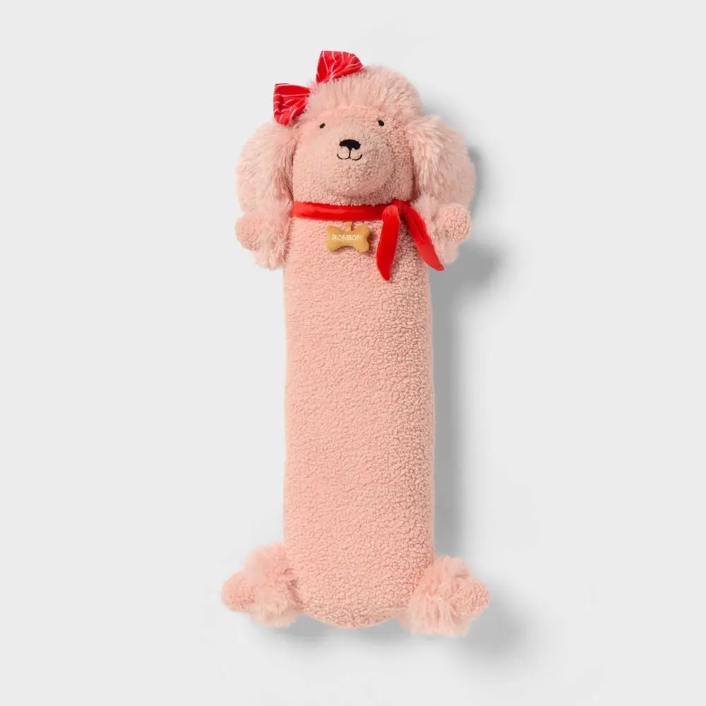 Poodle Kids' Long Weighted Plush Throw Pillow Peach - Pillowfort