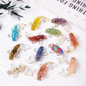 Natural Crystal Stone Little Goldfish Statue, 1 Count Reiki Stone Figurine, Crystal Carving Fengshui Sculpture for Home Office Decoration, Healing Crystal