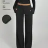 High-Waisted Striped Wide Leg Suit Pants, Women's New Arrival, Striped Office Suit Pants, Lazy Chic, Fashionable, Versatile, Straight Leg, with Pockets, Fashion Bottoms