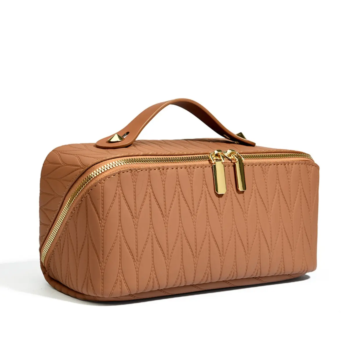 Large Capacity PU Cosmetic Salon-Grade Organizer Bag for Travel Waterproof Valentine's Day Gift Vegan Leather Makeup Pouch Portable Toiletry Bag for Women Makeup Case Jewelry Organizer Box Handheld Cosmetic Pouch Girlfriend Present Minimalist