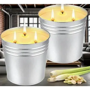 Natural Soy Candles Outdoor, 34oz Large 3-Wick Citronella Candle for Patio Garden, Long Lasting 200-Hour Burn Time, Summer Camping Essential, Mosquito Repellent for Yard Balcony, Eco-Friendly Soy Wax