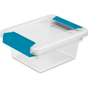 Sterilite B2142305 6.63 x 5 x 2.75 in. Mini Clip Clear Storage Box with Latched Lid, Clear - Case of 6, Organiser