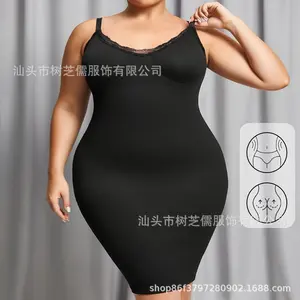 Cross-border European and American seamless lace shapewear bodysuit with straps, waist-cinching and butt-lifting, women's shapewear