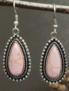 New Beautiful Pink Turquoise Bohemian Earrings