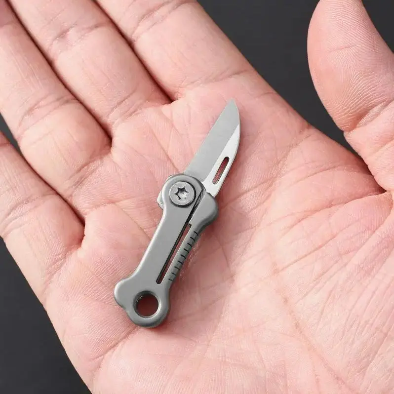 Titanium Alloy Bone Shaped Mini Folding Pocket Knife, Ultra Light EDC Portable Small Knife, Daily Carry Camping Outdoor Tool, Pocket Knives To Carry, Knives To Carry