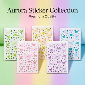 1 piece, high-appeal aurora butterfly sticker, disposable colored crystal stickers for self-adhesion, essential facial decoration for makeup, decorative accessory for DIY phone cases, exquisite gift for friends and family, Craft, Versatile