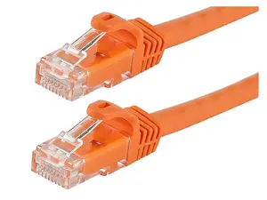 Monoprice Cat6 Ethernet Patch Cable - 14 Feet - Orange | Network Internet Cord - Snagless RJ45, Stranded, 550Mhz, UTP, Pure Bare Copper Wire, 24AWG - Flexboot Series