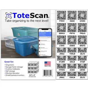 ToteScan® Intelligent QR Labels for organizing & Storage (45 Labels, 2.5"x3")