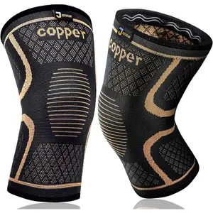Copper Knee Braces for Men and Women (2 pack) -Knee Supports Copper Compression Knee Sleeve for Knee Pain, Arthritis, Sports and Recovery Support (Large)