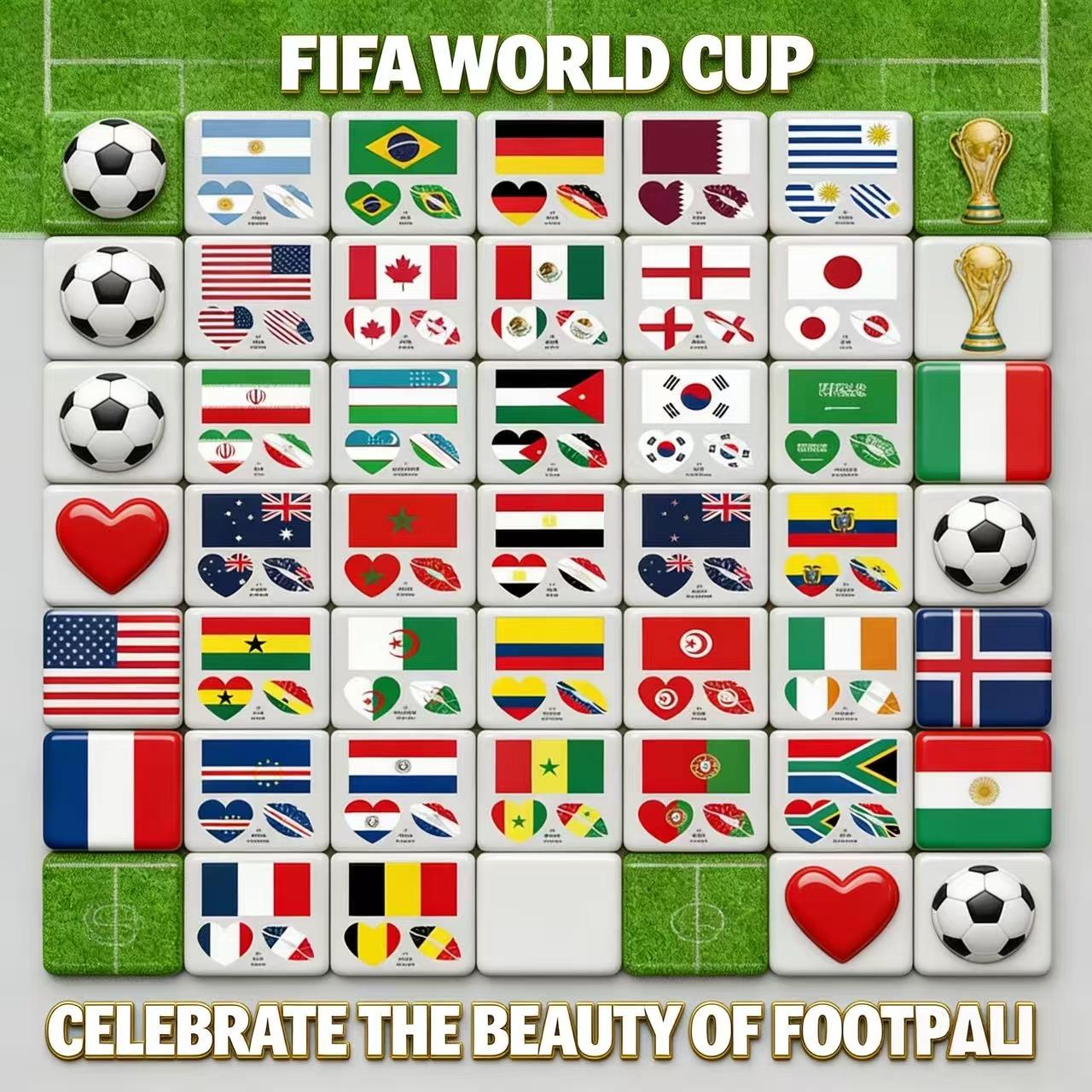 2026 World Cup USA-Canada-Mexico Soccer Temporary Tattoos Water Transfer Face Stickers for Football Fans Team Flags Waterproof Sweatproof High-Definition Colors Skin-Safe Ink Multi-Purpose Gift Set