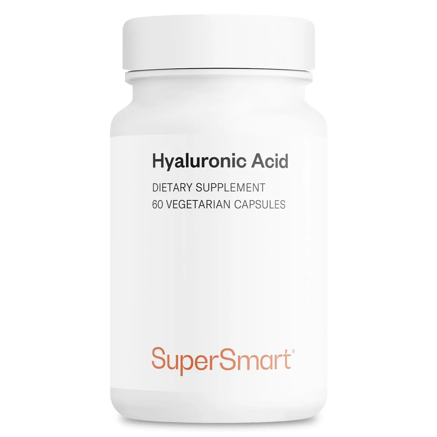 Supersmart - Hyaluronic Acid Supplement 300mg per Day (Sodium Hyaluronate) - High Molecular Weight 1.2 Million Daltons | Non-GMO & Gluten Free - 60 Vegetarian Capsules