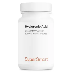 Supersmart - Hyaluronic Acid Supplement 300mg per Day (Sodium Hyaluronate) - High Molecular Weight 1.2 Million Daltons | Non-GMO & Gluten Free - 60 Vegetarian Capsules