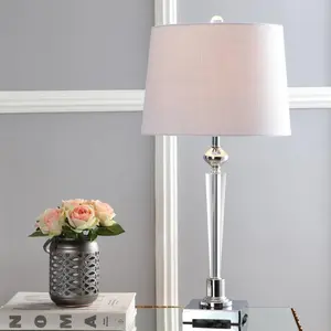 JONATHAN Y Foster Crystal LED Table Lamp , for bedroom, living room, foyer, hallways, dining room, dorms