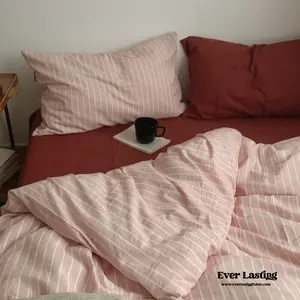 Minimalist Pink Striped Bedding Bundle