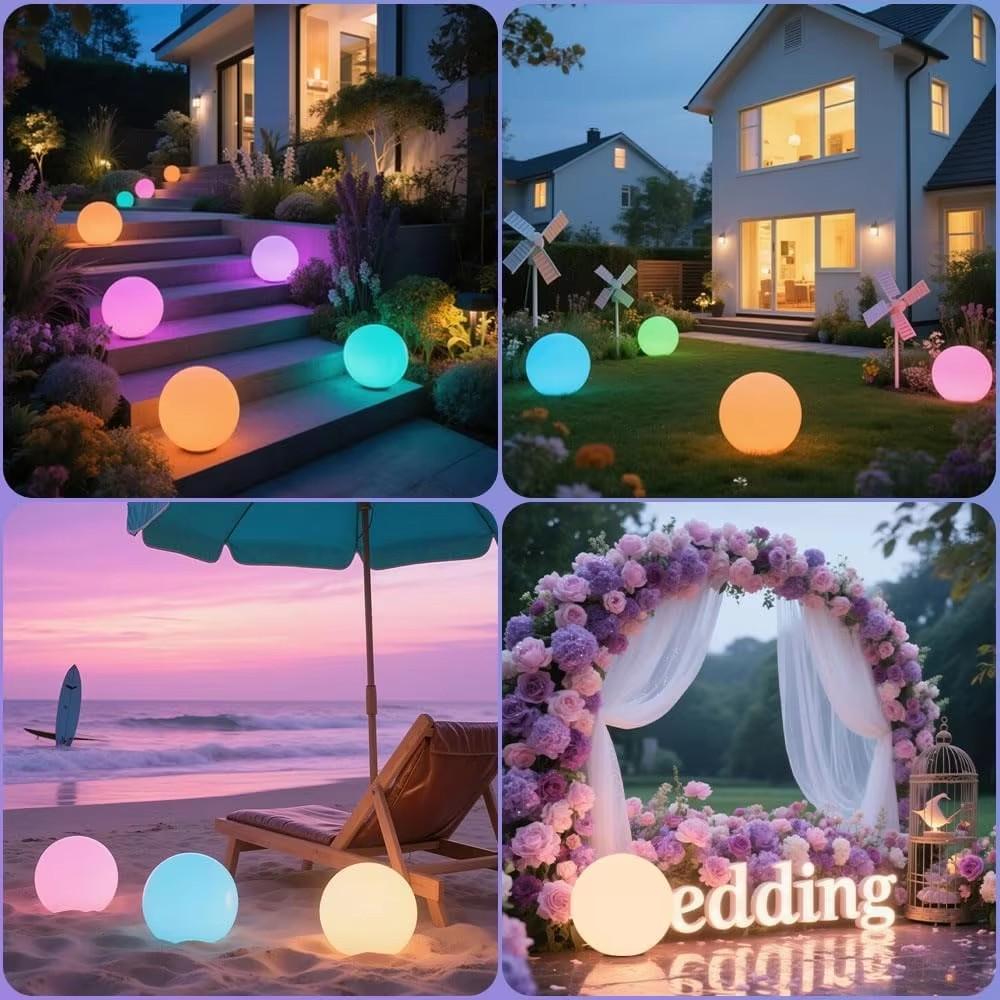 Solar Garden Ball Light Outdoor Glow Globe LED Waterproof Night Light with Remote Control for Party Holiday Decor Eco-friendly Solar Powered