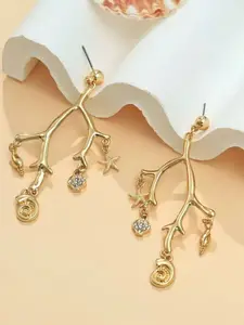 Ocean Coral Vacation Water Drill Pendant Earrings, Unique Design Ocean Secret Water Drill Ear Jewelry, Trendy and Stylish Accessories