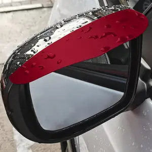 PCS Side Mirror Rain Guards, Mirror Rain Visor Eyebrow, Waterproof Visor Guards for Car Side Mirrors, Universal Auto Rear View Mirror Rain Visor Guard for SUV Truck, Car Accessories (Aluminum Red)
