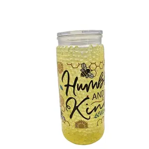 Humble and Kind Bee Hive Snow Globe Tumbler 20oz Portable Drinkware Cup for Daily Use Water Bottles