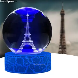 3D LED Eiffel Tower Crystal Night Light Bedroom Bedside Lamp Warm Ambient Light Ideal Gift for Birthday Valentine Mothers Day Christmas Anniversary Graduation Party Perfect Present for Mother Friends Lover Couple Newlyweds Memorable Souvenir