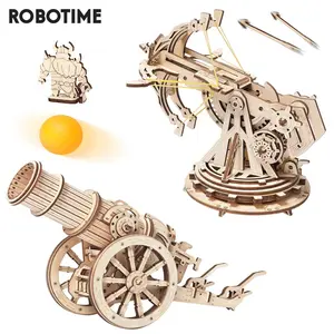 Robotime 3D Wooden Puzzle Medieval Siege Weapons Game Assembly Set Gift for Children Teens Adult War Strategy Toy KW401 KW801