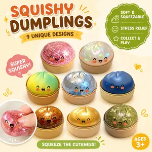 Kawaii Steamed Bun Squeeze Toy Soft Slow Rebound Simulation Bun Stress Relief Toys for Kids Adult Fidget Sensory Toys Non Sticky Squishies Decompression Gift