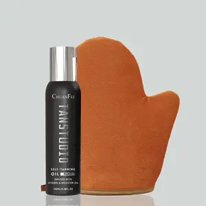 Tanning Oil, Sunless SelfOil with Applicator Glove, Moisturizing Sunless Tanning Oil, Self Tanner for Women & Men, Skin Care Product, Body Care, Moisturizer, Tanning Mitts