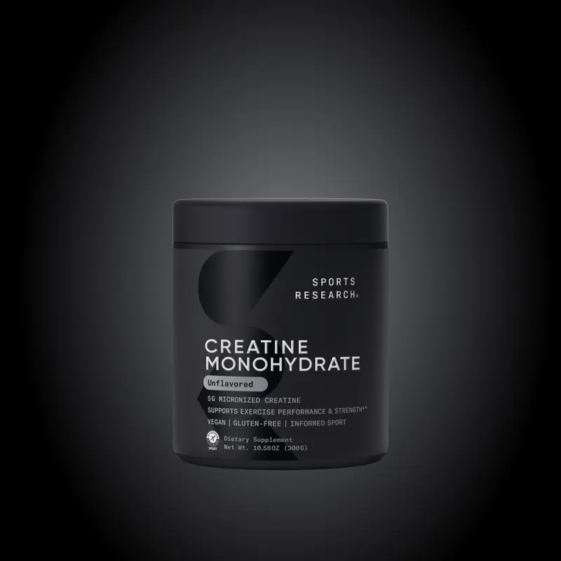 Sports Research Creatine Monohydrate - 5 g Micronized Powder Per Scoop - Informed Sport Tested for Banned Substances - 60 Servings