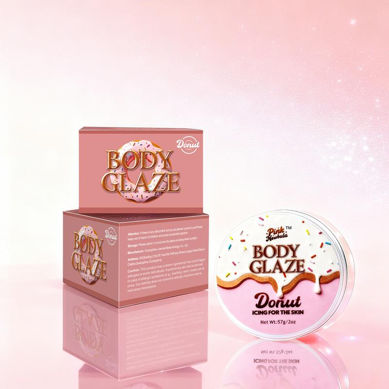 Instantly Silky-Smooth Body Glow Cream - Hydrating Body Glaze Infused with Macadamia Seed Oil & Beeswax, Perfect for Daily Use & Special Occasions, Donut Vanilla Scent for Luminous Skin Finish, 57g Body Glaze