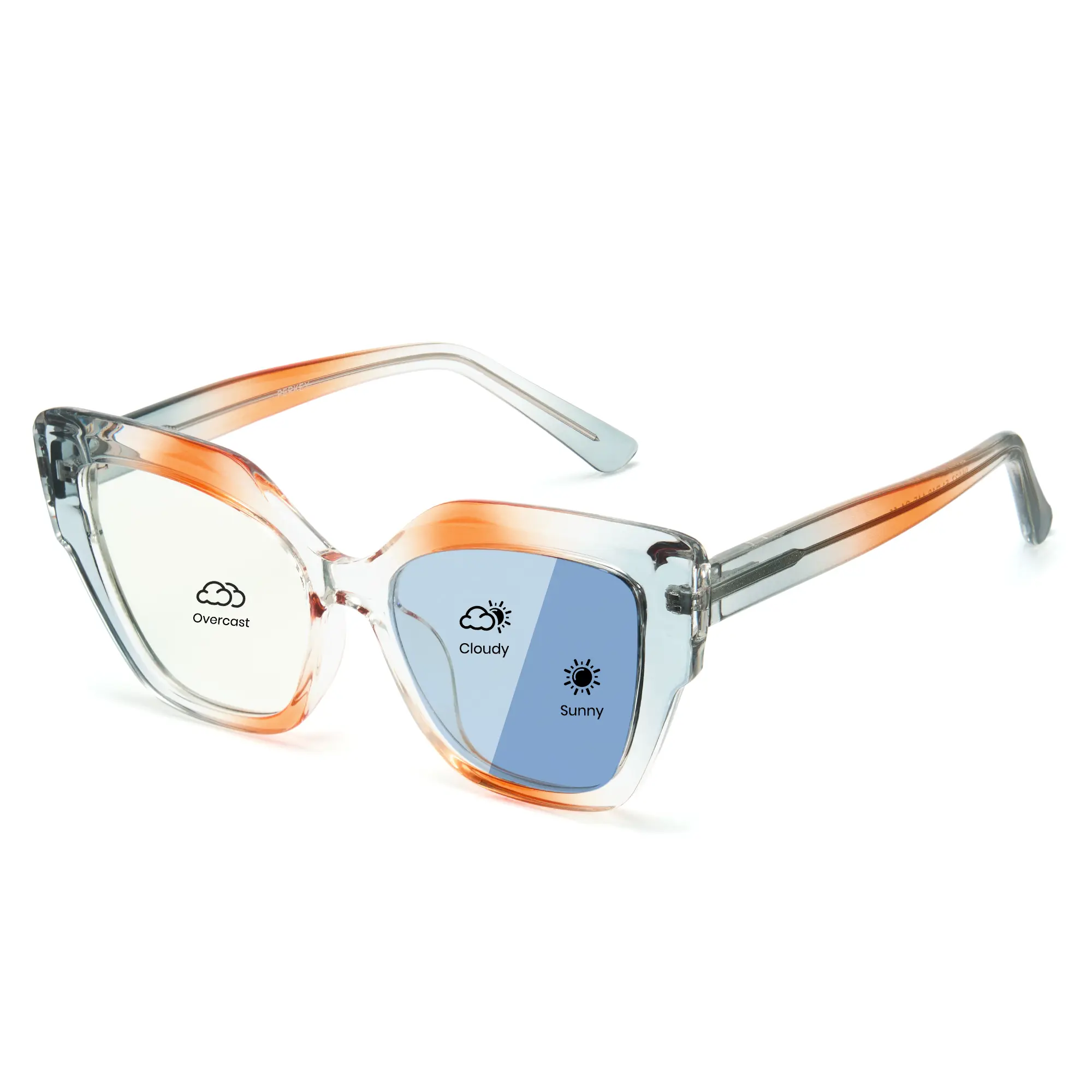 Cyxus Clubmaster Photochromic Glasses for Men & Women, Lightweight Frame with Blue Light Blocking Lenses & Anti-Glare Adjustable Dimming Finish, Adjustable Dimming Sunglasses, Bluelight Blocking, Transition Lenses, Clubmaster Glasses, Uv Protection, Polyc