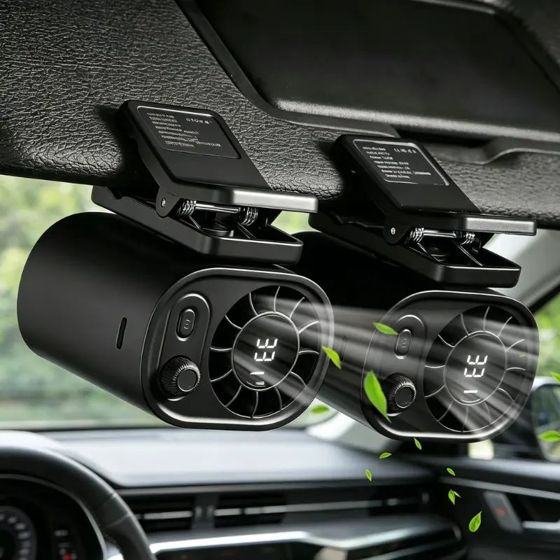 DealsforYouDays【3-Day Delivery】Joytutus CarFan 2026 Car Clip On Fan with LED Display, 360° Rotation, 100 Speeds Adjustable, USB Rechargeable Summer Personal Fan, 3Hr 1800mAh Battery, Wide Clamp for Car Seat/Sunvisor, Baby Stroller, Desktop & Multiple