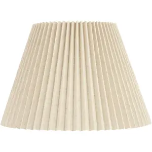 Springcrest 10 1/2" Top x 19" Bottom x 12 1/2" High x 12 1/2" Slant Lamp Shade Replacement Large Beige Empire Modern Linen Pleated Spider Harp Finial