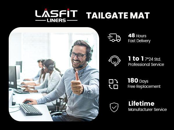 Lasfit fit for 2021-2026 Ford F-150 & 2022-2026 Ford F-150 Lightning Tailgate Mat, Don't Fit optional With Pro Access Tailgate