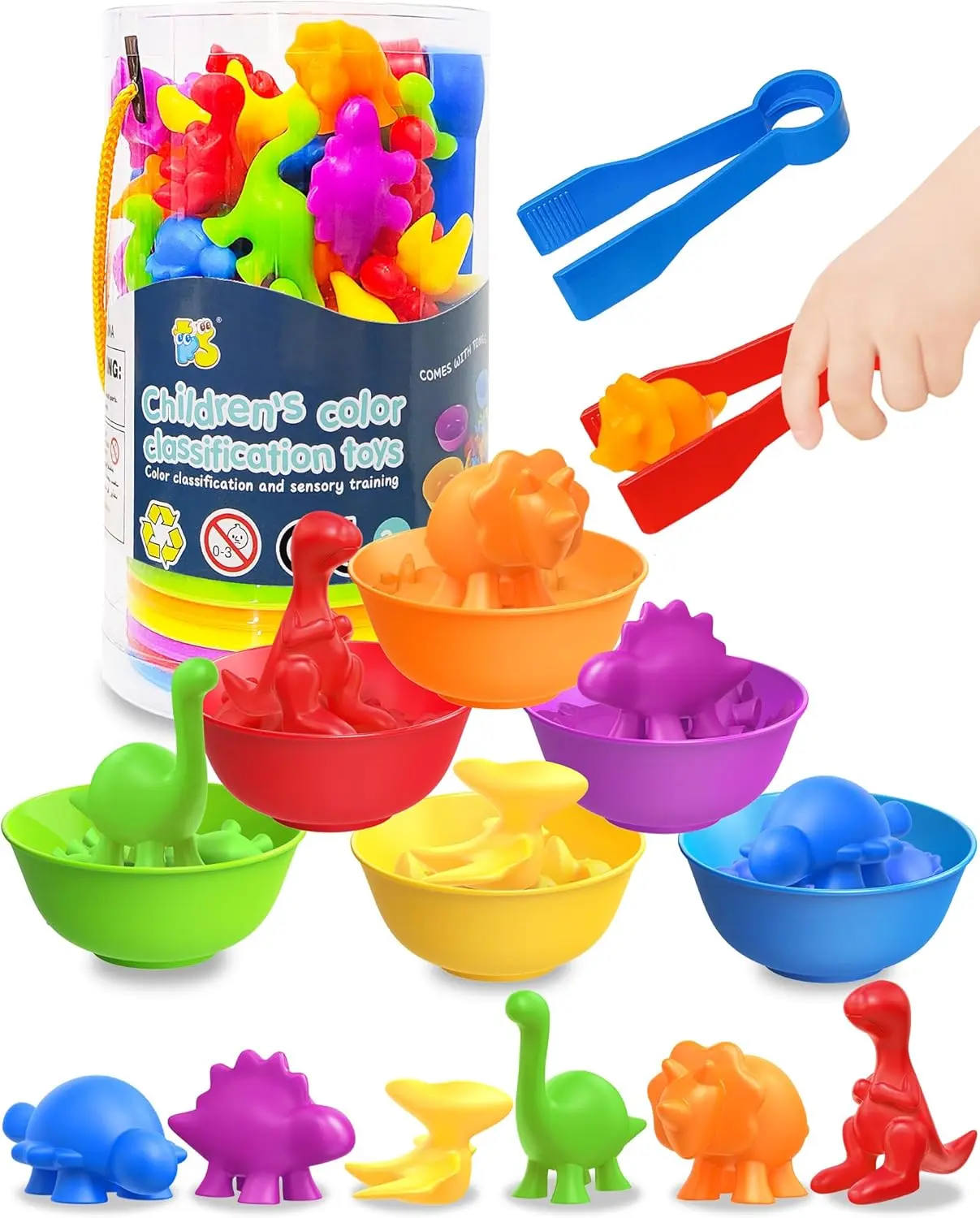 48 Pcs Counting Dinosaurs Montessori Toys for 3 4 5 Years Old Boys Girls, Toddler Preschool Learning Activities Toy for Kids Ages 3-5, 4-8, Birthday Gifts Sensory Toys