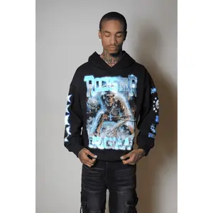 Marxe Black Rhinestone Oversized Hoodie
