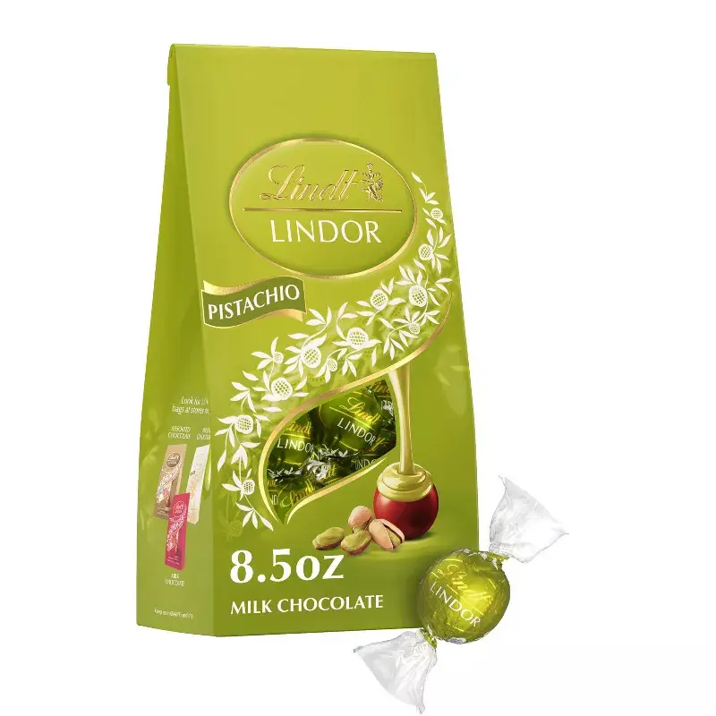 Lindt LINDOR Pistachio Milk Chocolate Candy Truffles Bag – 8.5oz Lindt LINDOR Pistachio Milk Chocolate Candy Truffles Bag – 8.5oz