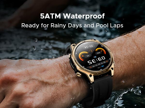 Anywise W1 AI Waterproof Sport Smartwatch, 1.43" AMOLED Touchscreen Display, Dual-Band GPS Smartwatch, 170+ Sports & Fitness Modes, 5ATM Waterproof Smartwatch