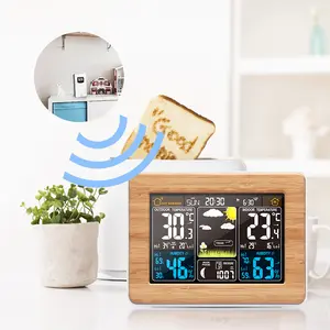 Home Essential Weather Station, Wireless Indoor Outdoor Temp Humidity Monitor, Color Display Barometer & Alarm Clock