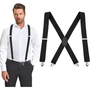 Suspenders for Men and Women - 1.4" Adjustable X-Back With Clips for Work and Jeans