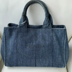 Pre-owned PRADA Vintage Denim Handbag, Casual All match Beach Tote Bag/KH03712091