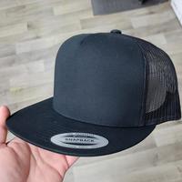 Black with Black Mesh Flatbill Snapback