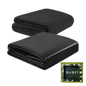 Pond Liner 15 X 15 Ft, 45 Mil EPDM Rubber Liner and Underlayment Combo, Easy to Cut, Durable and Leakproof, Suitable for Outdoor Ponds, Water Garden, Waterfall, Fountains, and Black