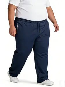 Big & Tall Men's Knit Pants, Ultra-Soft Elastic Waistband Casual Lounge Sweatpants, Relaxed Fit Comfort Bottoms for Home & Daily Wear, All-Season