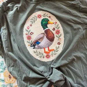 Cross-stitch Inspired Duck Shirt